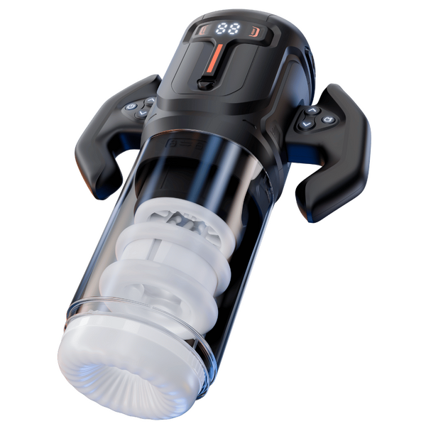 Turbo - Thrusting &amp; Rotating Male Masturbator (Black)-JE-F027