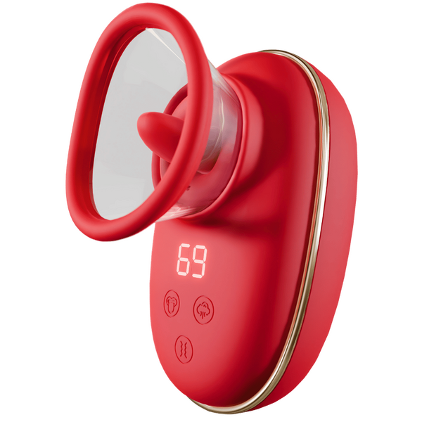 Vortex - Sucking &amp; Licking Stimulator (Red)-JE-Z012