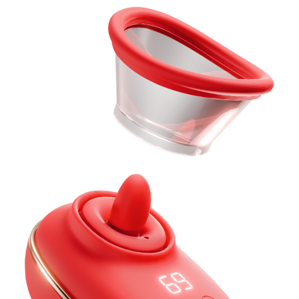 Vortex - Sucking &amp; Licking Stimulator (Red)-JE-Z012