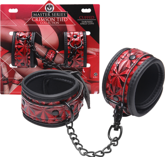 Crimson Tied Embossed Ankle Cuffs-AE142-ANKLE