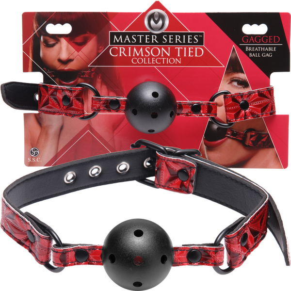 Crimson Tied Breathable Ball Gag-AE145