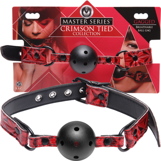 Crimson Tied Breathable Ball Gag-AE145