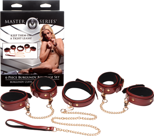 6 Piece Burgundy Bondage Set-AG883