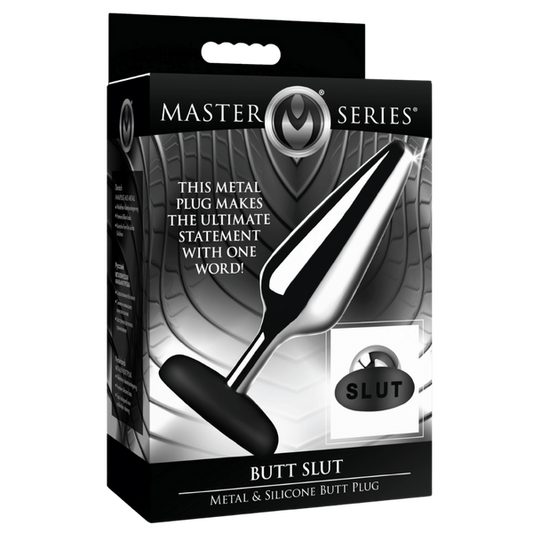 Butt Slut Metal & Silicone Butt Plug-AH445