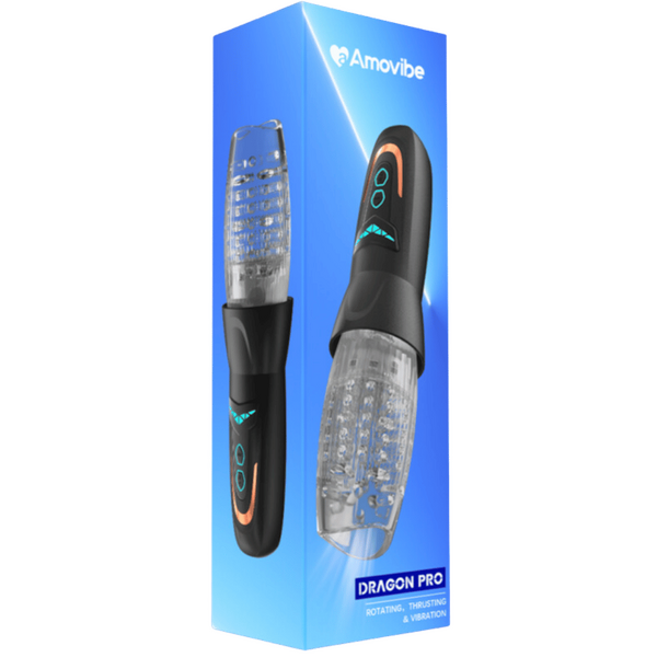 Dragon Pro - Rotating Male Masturbator (Black)-AMO-M-011