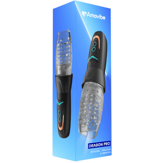 Dragon Pro - Rotating Male Masturbator (Black)-AMO-M-011