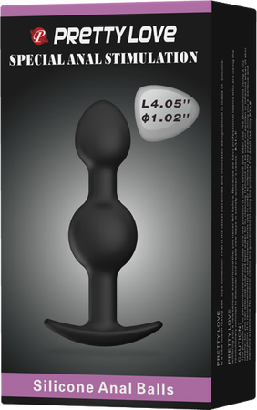 Silicone Anal Balls 4.05" (Black)-BI-040034