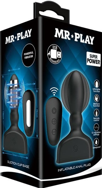 Inflatable Anal Plug (Black)-BI-040066W-MR