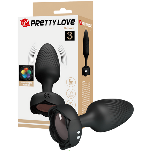 Osborn - Light-Up Rechargeable Butt Plug (Black)-BI-040183