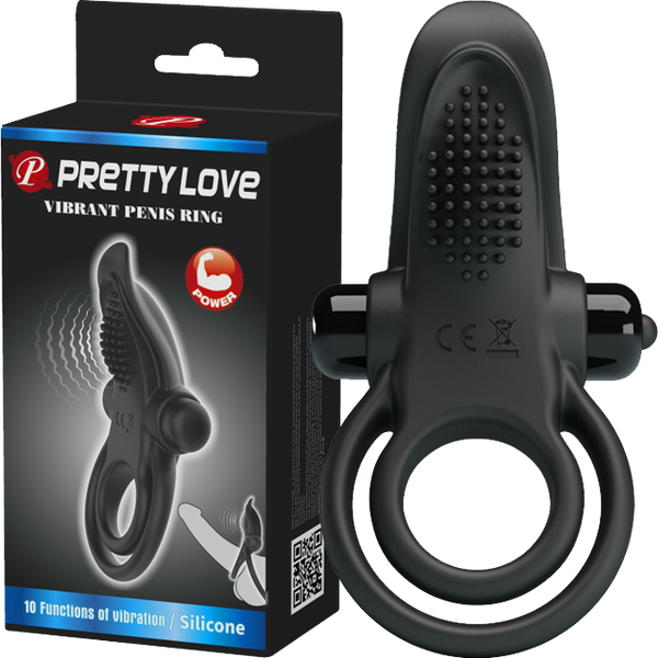 Vibrant Penis Ring (Black)-BI-210203