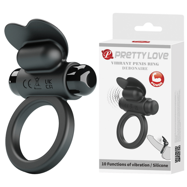 Vibrant Penis Ring - Debonaire (Black)-BI-210316