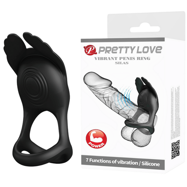 Vibrant Penis Ring - Silas (Black)-BI-210318
