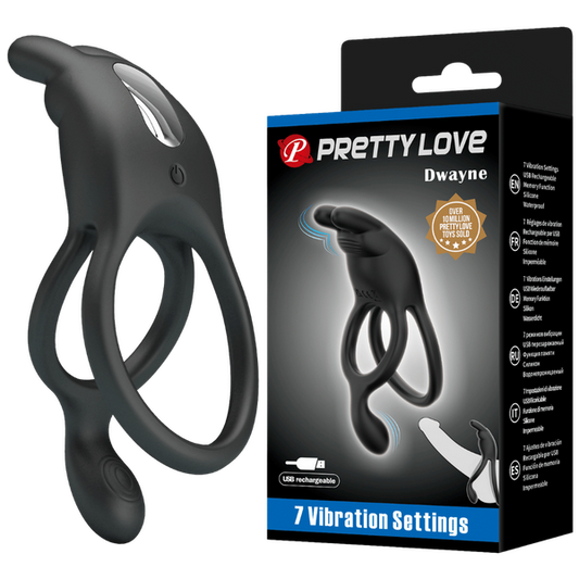 Rechargeable Dwayne Cockring (Black)-BI-210335
