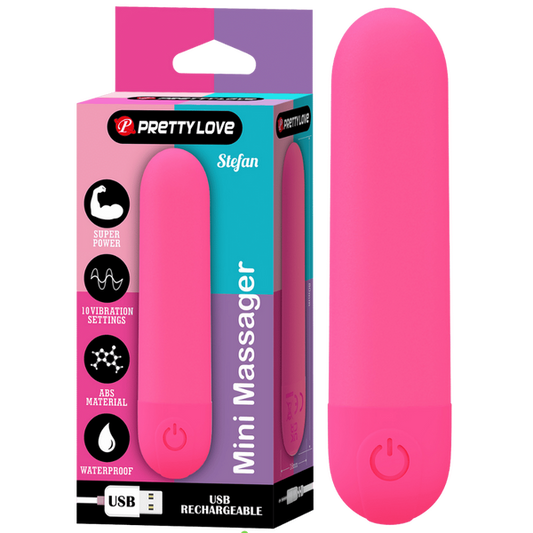 Stefan - Rechargeable Mini Massager (Neon Pink)-BI-300085-2