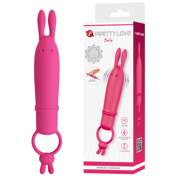 Bunny Finger Vibrator - Delia (Pink)-BI-300133
