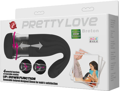 Rechargeable Breton Masturbator (Black)-BM-00900T45-1