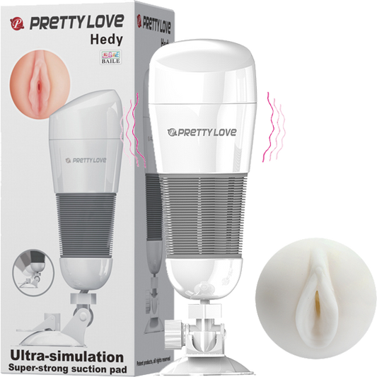 Hedy Ultra Stimulation Vibrating Masturbator (White)-BM-00900T49
