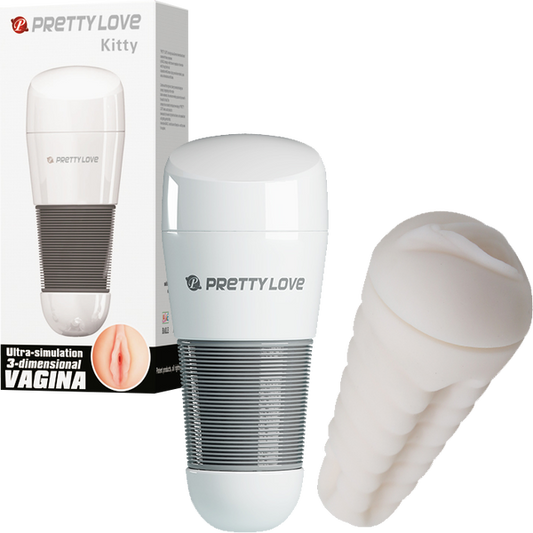 Kitty Vagina Masturbator (White)-BM-00900T49NN