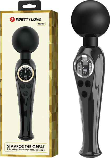 Rechargeable Wand - Skyler (Black)-BW-055016-LED