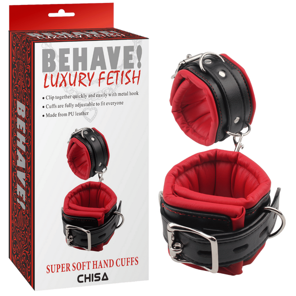 Super Soft Hand Cuffs (Red/Black)-CN-632106792