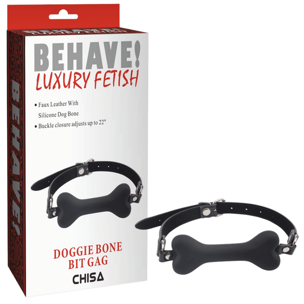 Doggie Bone Bit Gag (Black)-CN-634132362