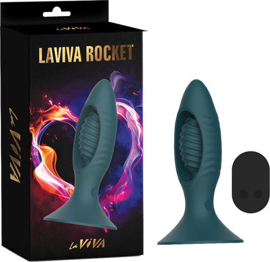 Rocket Butt Plug With Remote Control (Teal)-CN-841532269