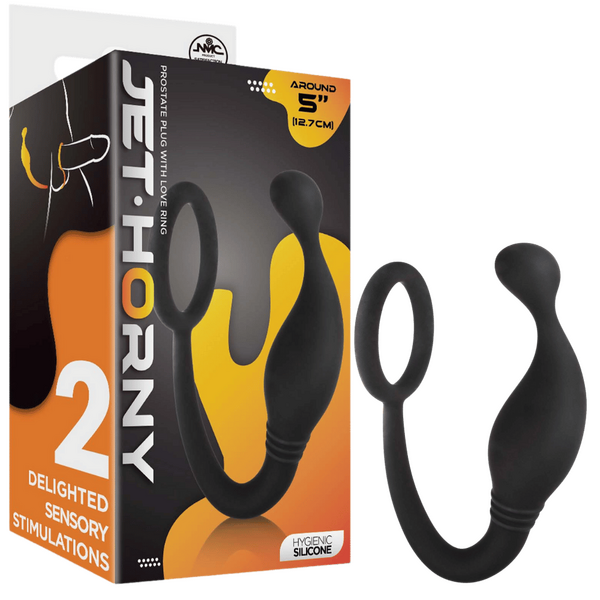 Prostate Plug with Love Ring (Black)-F06R027A00-010