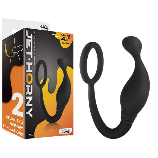 Prostate Plug with Love Ring - 4.5" (Black)-F06R028A00-010