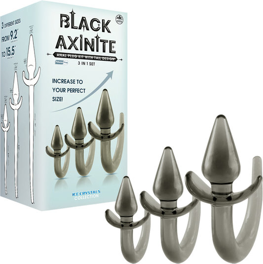 3 In 1 Anal Plug Kit with Tail (Smoke)-FKQ032A000-041