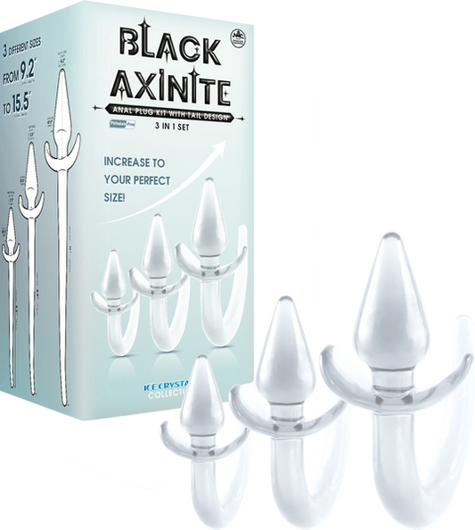 3 In 1 Anal Plug Kit with Tail (Clear)-FKQ032A000-050