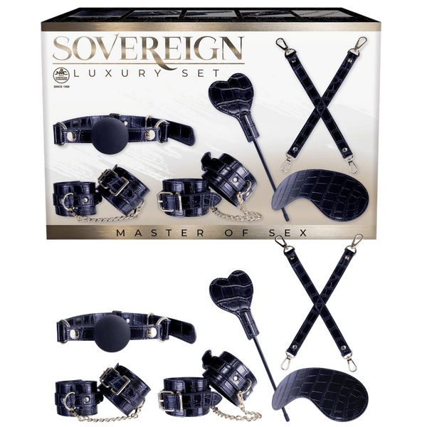 Sovereign Luxury Bondage Set (Black) (Alligator Print)-FKR006A000-077