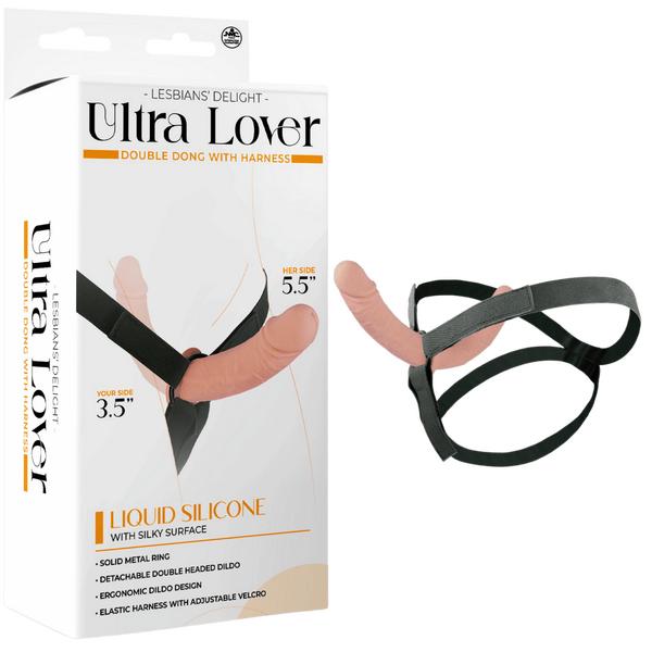 Ultra Lover - Double Dong with Harness (Flesh)-FNQ003A000-001