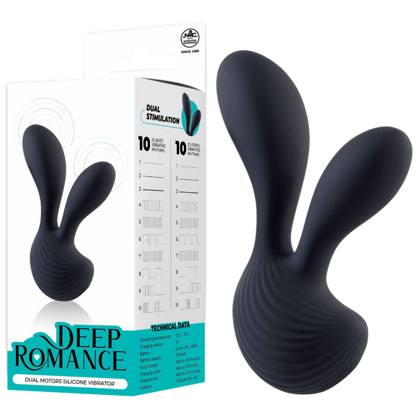 Dual Motors Silicone Vibrator (Black)-FPBR017A00-010