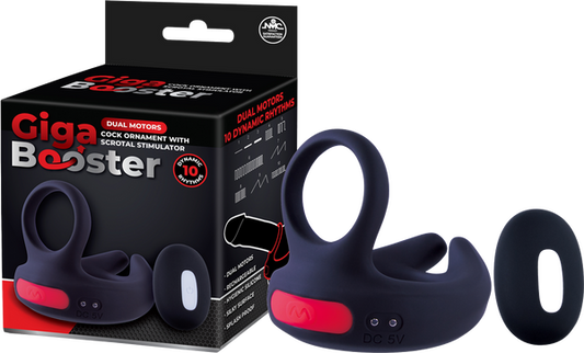 Dual Motor Cock Ornament with Scrotal Stimulator (Black)-FVRQ022A00-010