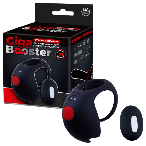 Cock Ornament with Scrotal Stimulator (Black)-FVRQ038A00-010