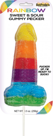 Sweet & Sour Jumbow Rainbow Gummy Cock Pop-HP-2976