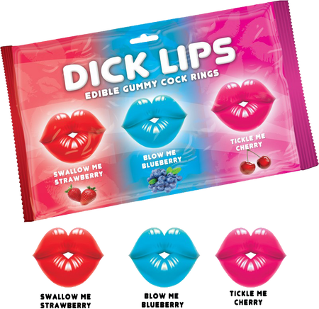 Dick Lips Gummy Cock Rings (3 Pack)-HP-2987
