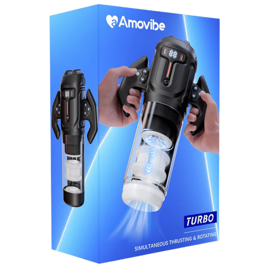 Turbo - Thrusting &amp; Rotating Male Masturbator (Black)-JE-F027