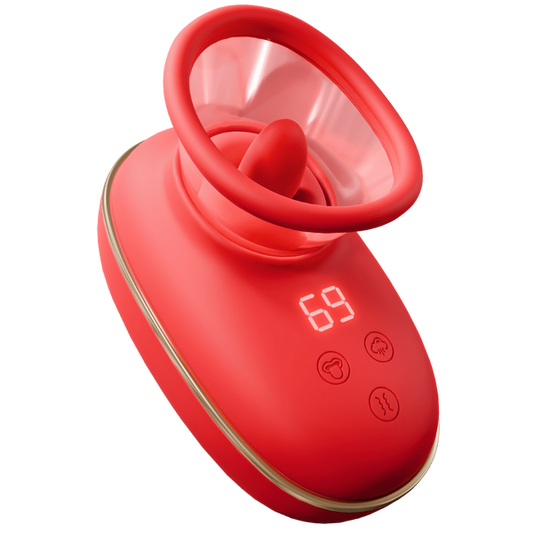 Vortex - Sucking &amp; Licking Stimulator (Red)-JE-Z012