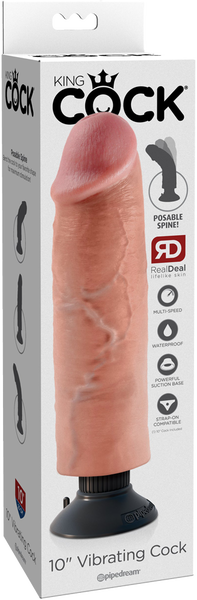 10" Vibrating Cock (Flesh)-PD5405-21