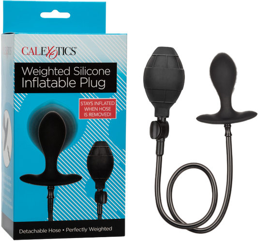 Weighted Silicone Inflatable Plug (Black)-SE-0429-10-3