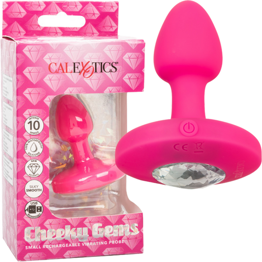 Cheeky Gems Small Rechargeable Vibrating Probe (Pink)-SE-0443-05-3