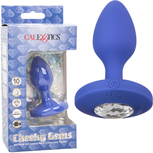 Cheeky Gems Medium Rechargeable Vibrating Probe (Purple)-SE-0443-20-3