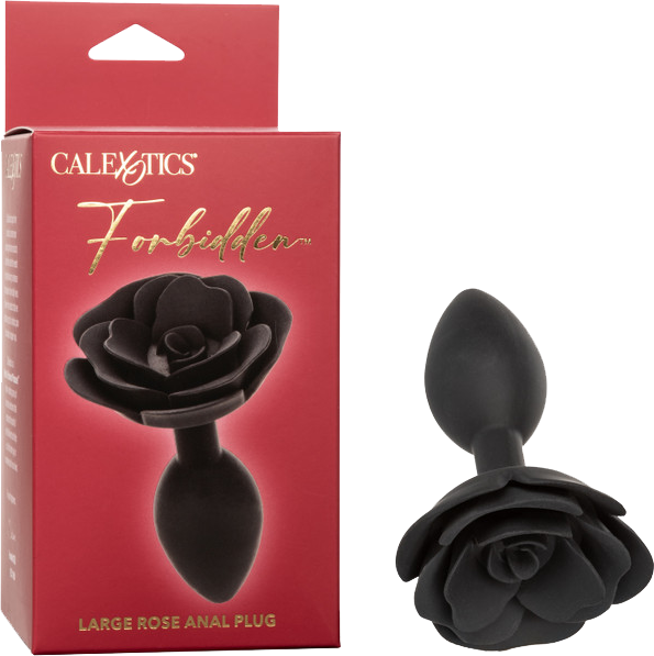 Large Rose Anal Plug (Black)-SE-2653-15-3