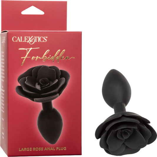 Large Rose Anal Plug (Black)-SE-2653-15-3
